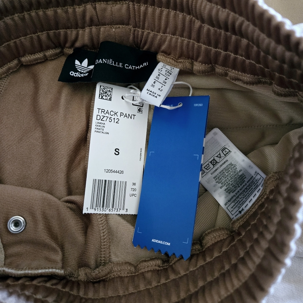 Adidas x Danielle Cathari Loose-Fit Wide Track Pants Linen/Khaki Women's Size S - Picture 9 of 12